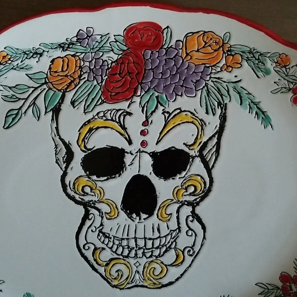 Spectrum Designz Day of the Dead Oval Platter